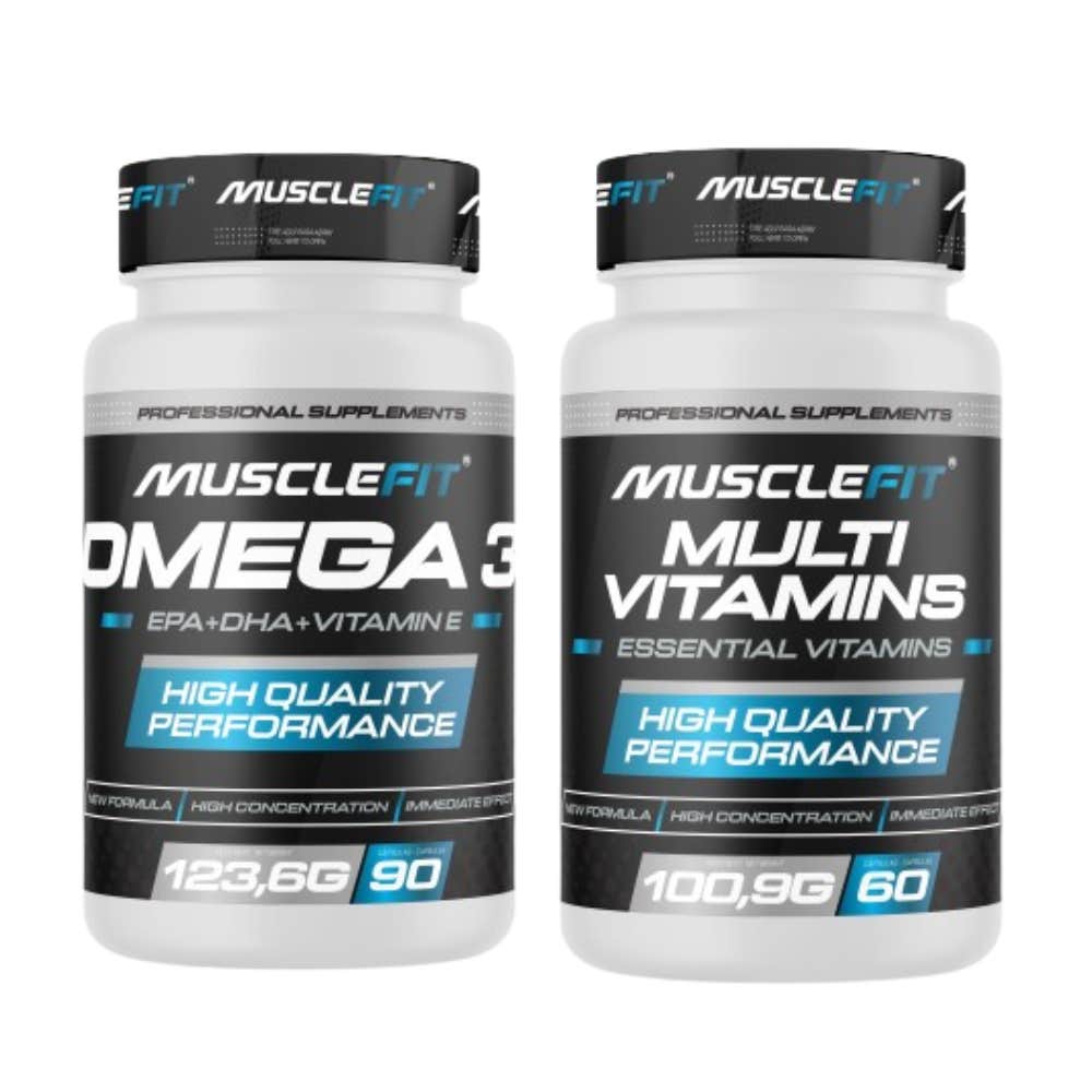 MuscleFit Pack Vitaminas Esenciales Multivitaminas 60 caps + Omega 3 90 caps
