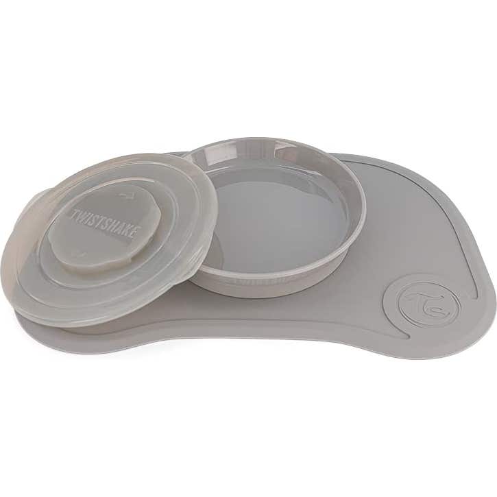 Twistshake Set Click-Mat Mini Gris + Plato