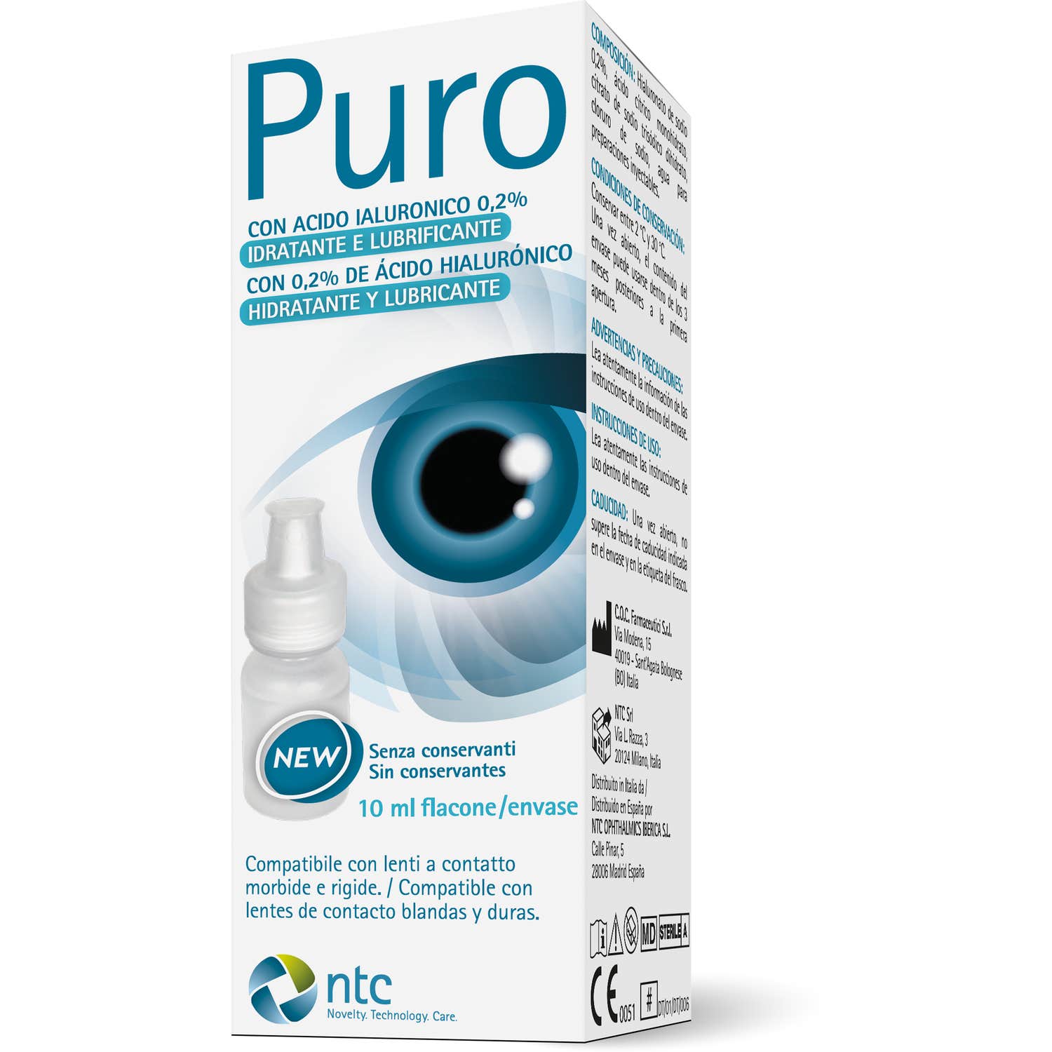 Puro New Solución Oftálmica 0,2% Hialuronato Sódico 10ml