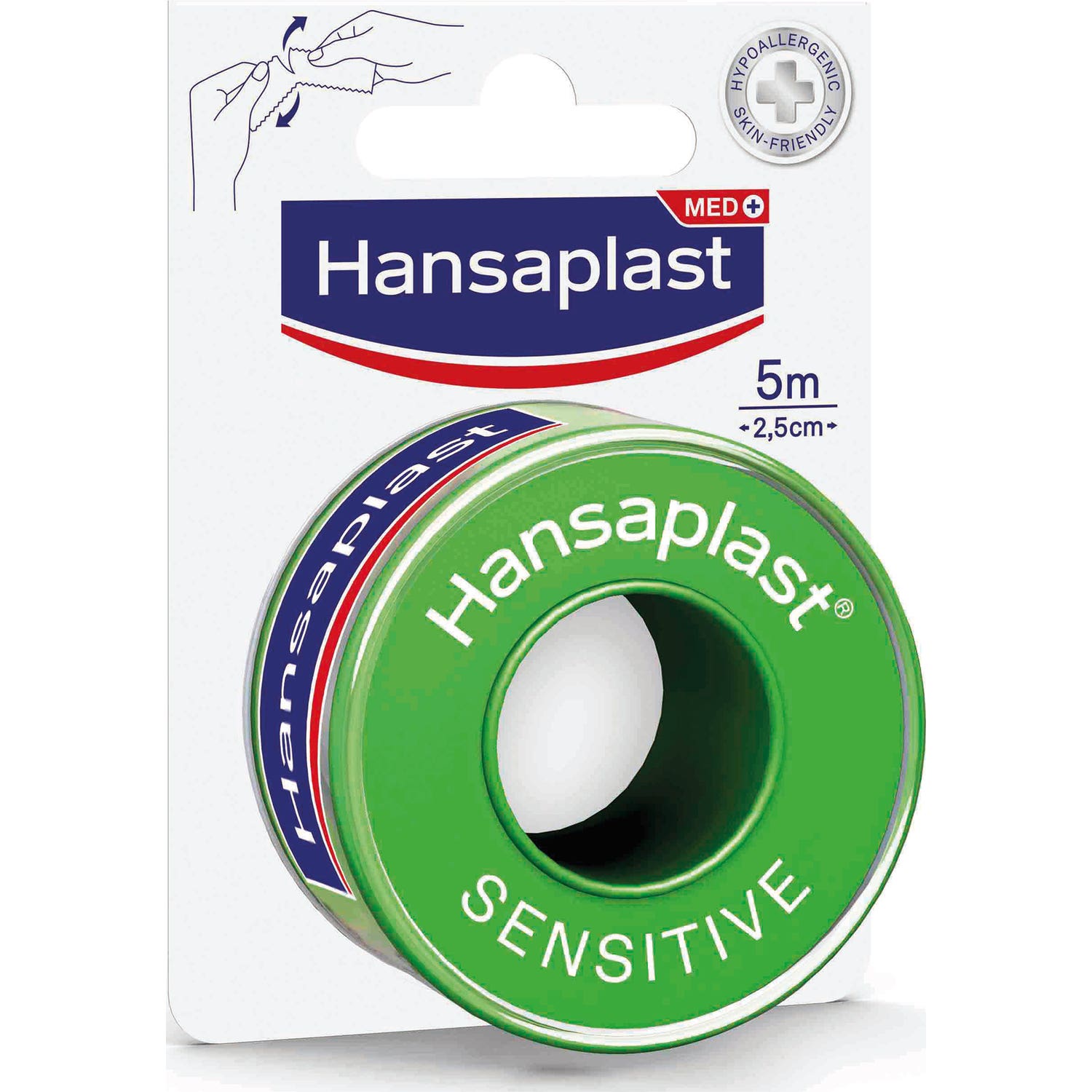 Hansaplast Med+ Sensitive Esparadrapo 5m x 2,5cm