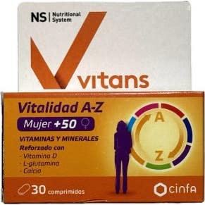 Nutritional System Vitans Vitalidad A-Z Mujer 50+ 30comp