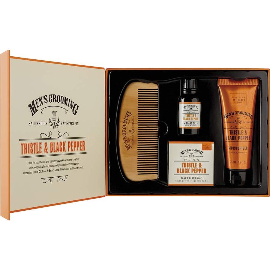 'Men''s Grooming Kit Thistle & Black Pepper Face & Beard Care'