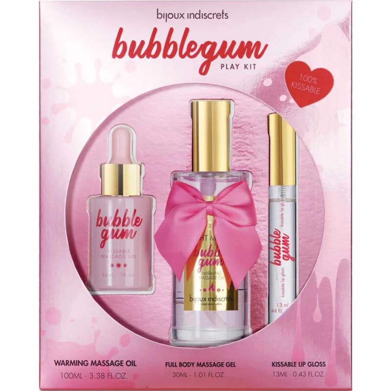 Bijoux Indiscrets Bubblegum Play Kit Aceite Gel Brillo Labial