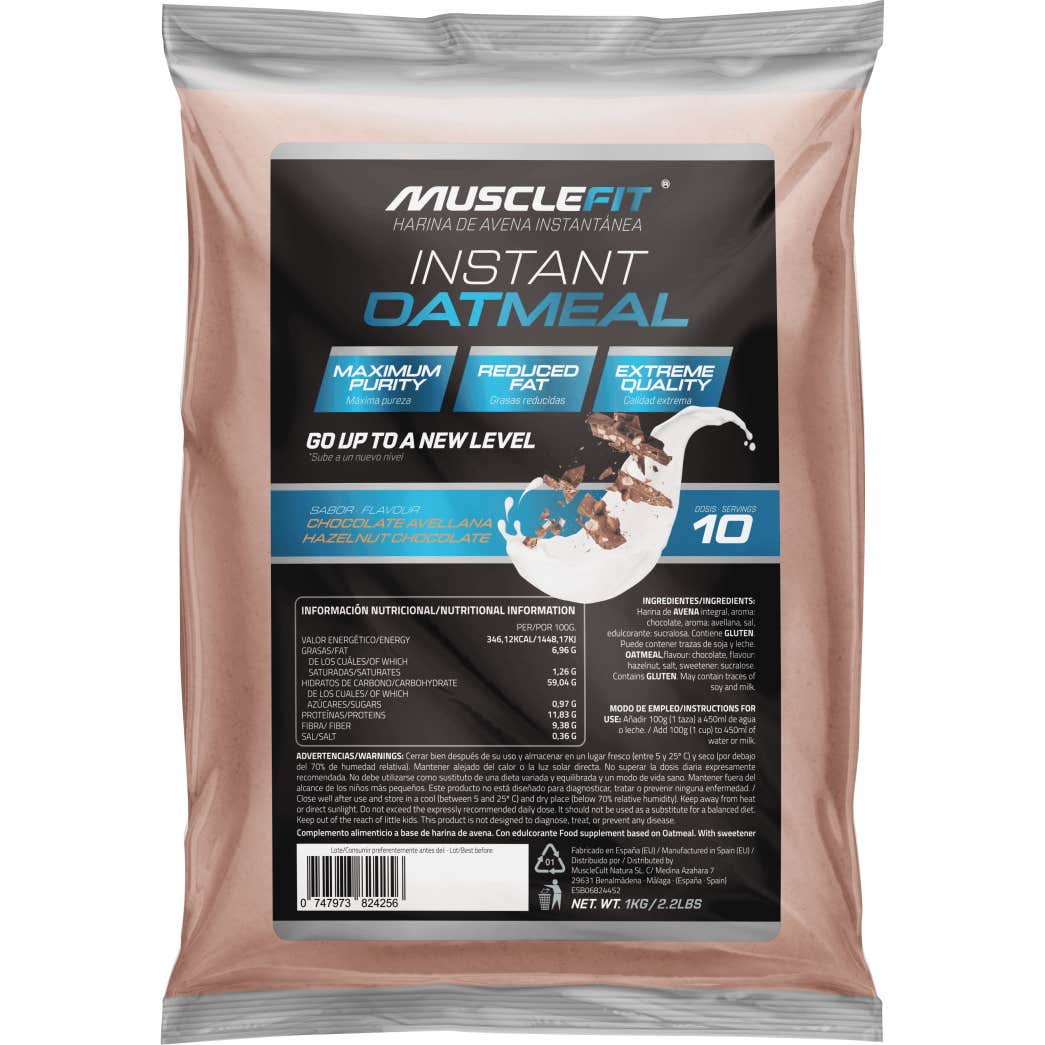 MuscleFit Harina de Avena Sabor Chocolate con Avellanas 1kg