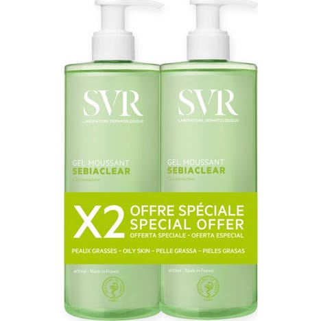 SVR Sebiaclear Gel Moussant Gel Limpiador Anti-imperfecciones 2x400ml