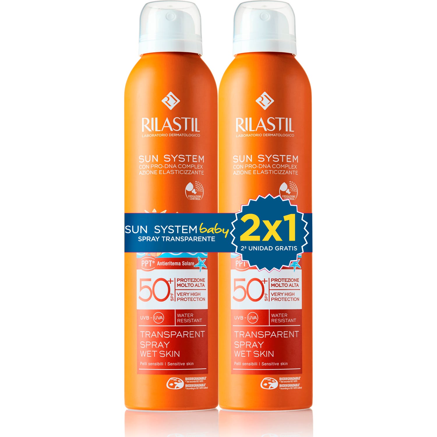 Rilastil Sun System Baby Spray Solar Corporal Transparente SPF50+ 2x200ml