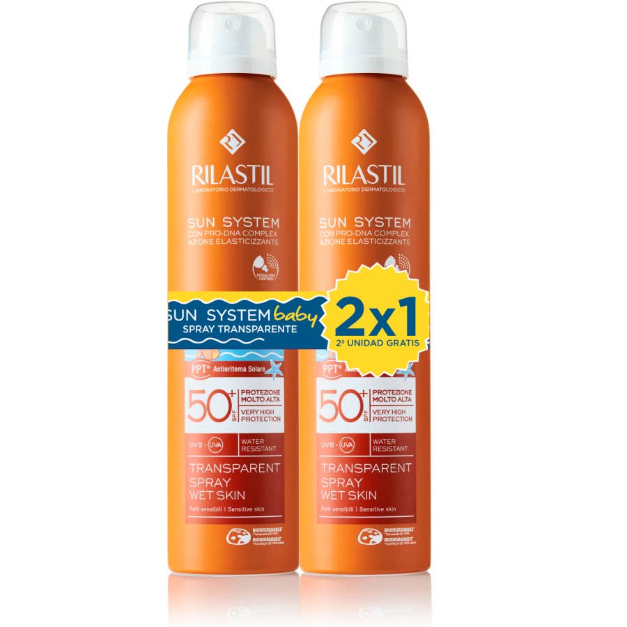 Rilastil Sun System Baby Spray Solar Corporal Transparente SPF50+ 2x200 ml