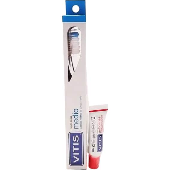 Vitis Medio Cepillo Dental + Pasta Anticaries 15 ml