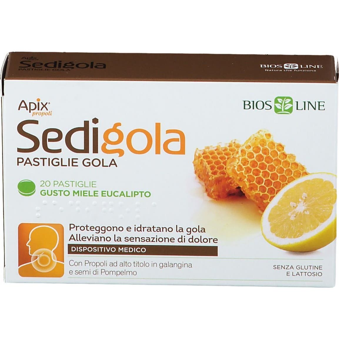 Biosline Apix Propolis Sedigola Candies Miel y Eucalipto 20 Pastillas