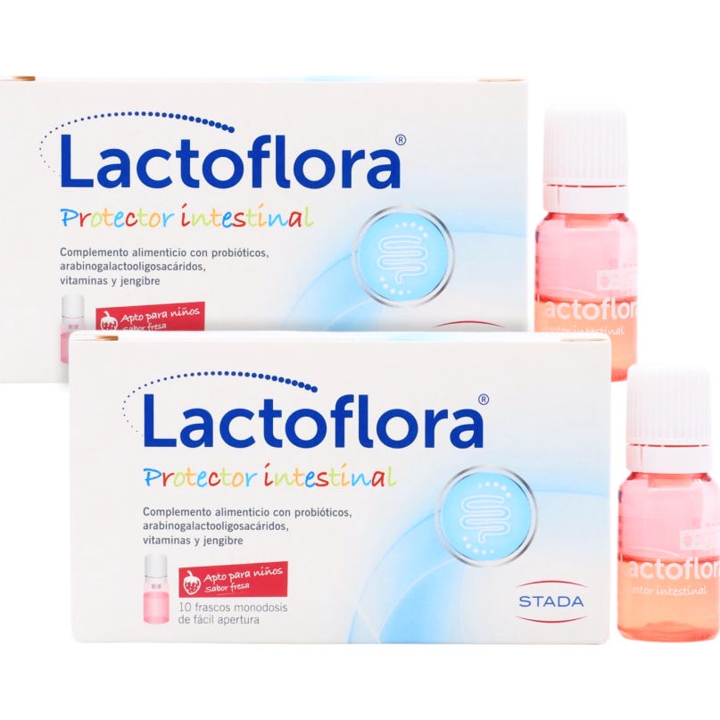 Lactoflora Pack Protector Intestinal Niños Sabor Fresa 2x10 frascos