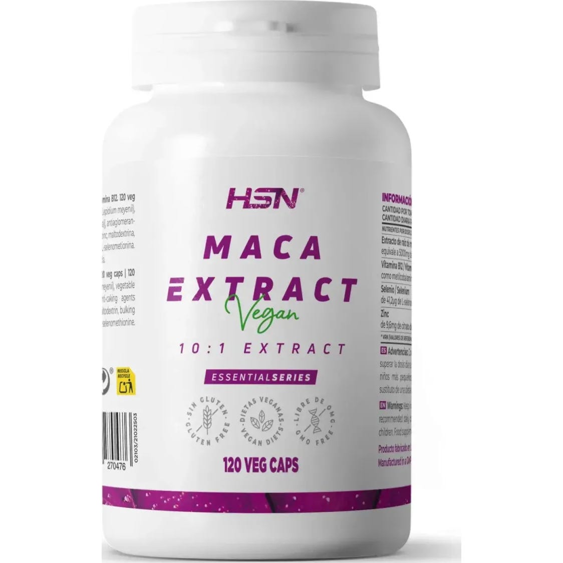 HSN Extracto de Maca Andina 10:1 500mg 120vcaps