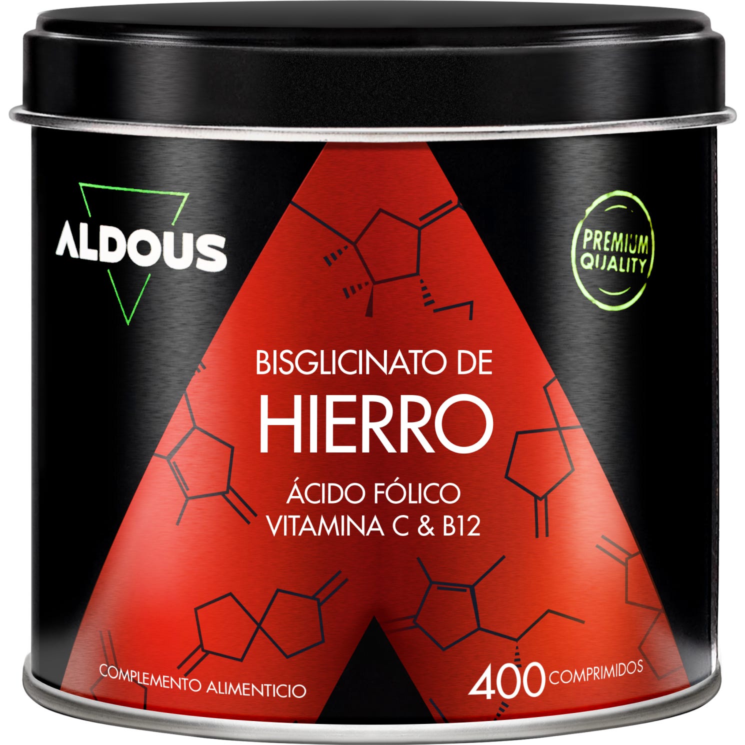 Aldous Bio Aldous Bisglicinato De Hierro Ácido Fólico Vitamina C Y B12 400 Comprimidos