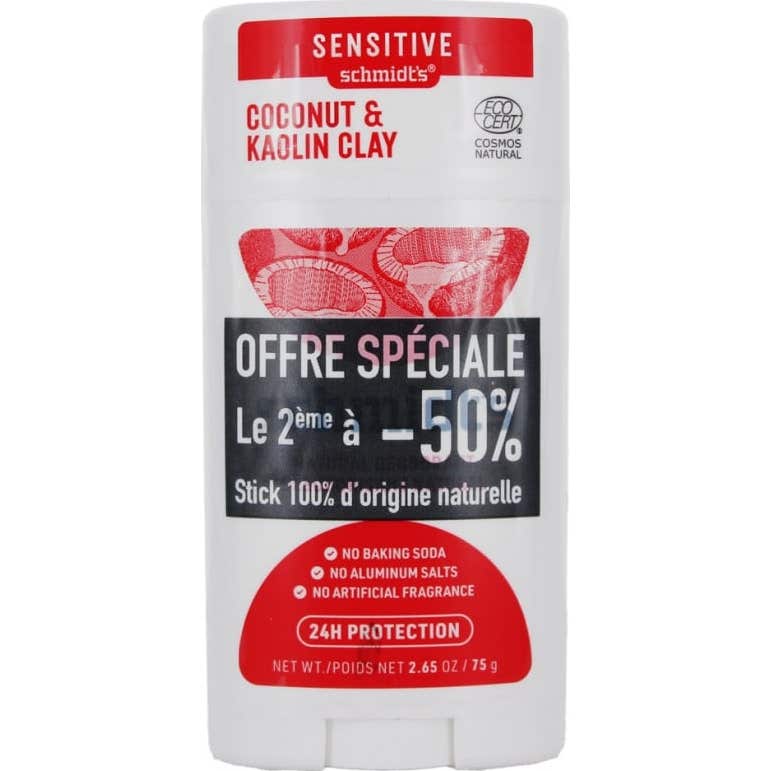 'Schmidt''s Set Sensitive Deodorant Coconut & Kaolin Clay 2x75g'