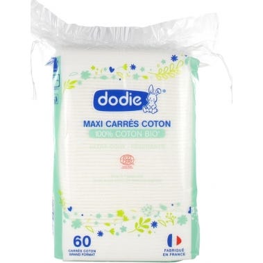 Dodie Maxi Cuadros de Algodón Orgánico 60 uds