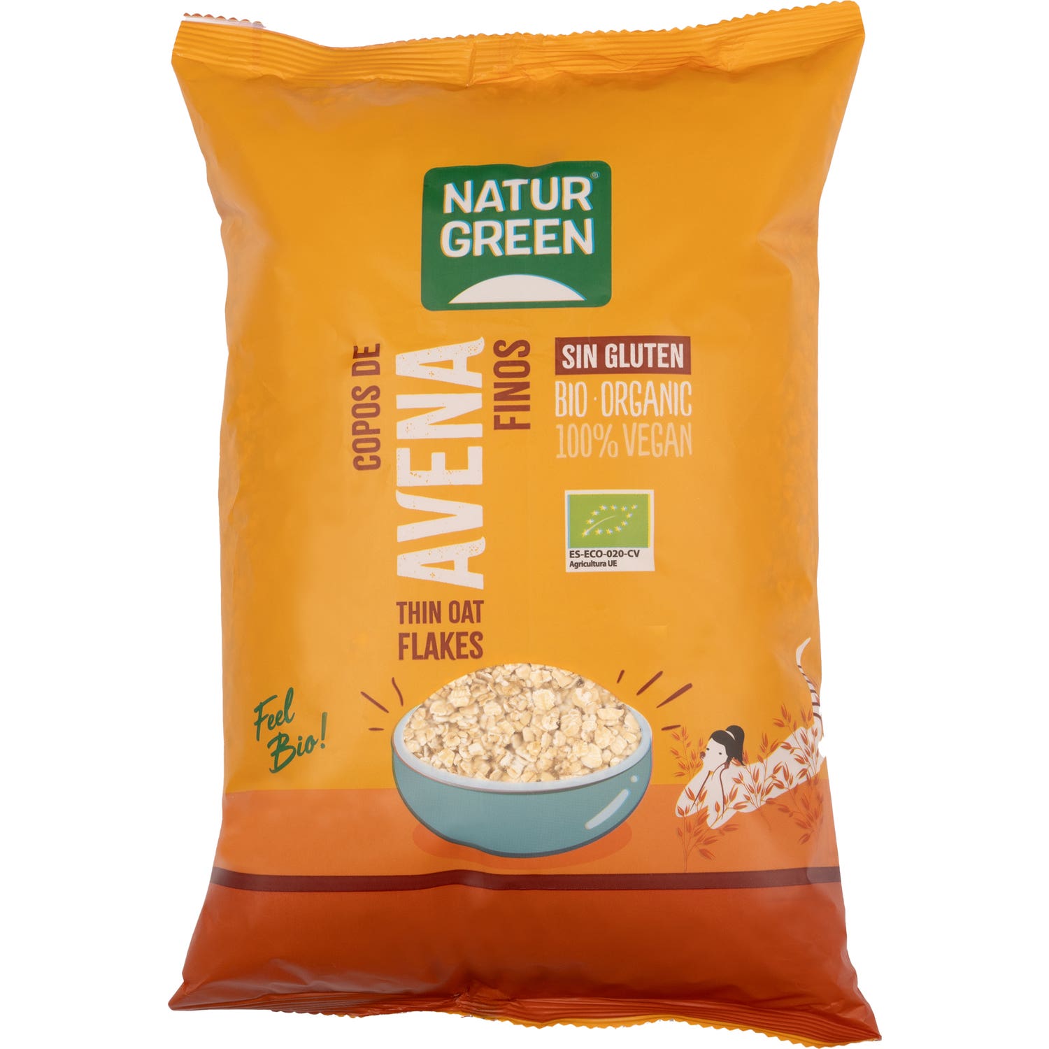 NaturGreen Copos De Avena Finos Sin Gluten Bio 1 Kg