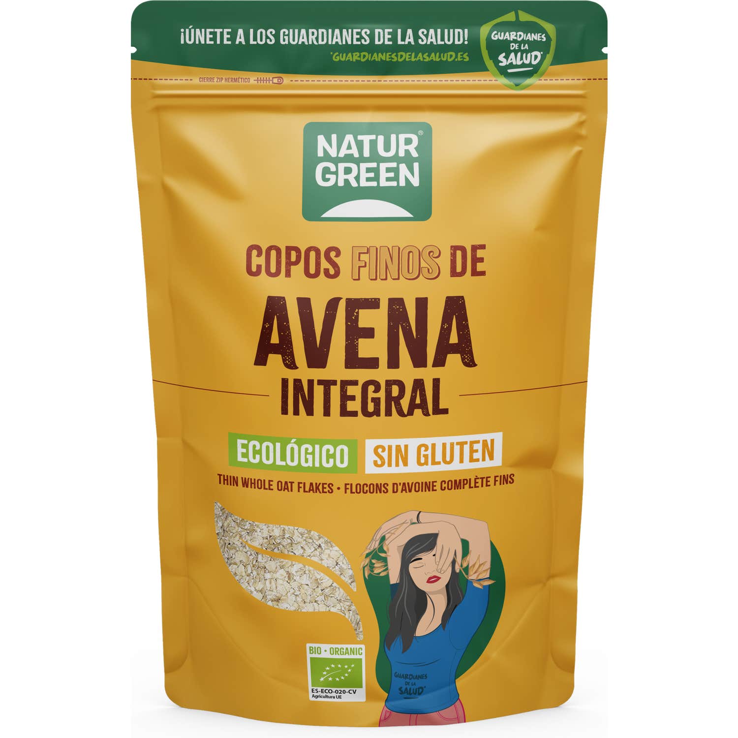 NaturGreen Copos De Avena Finos Sin Gluten Bio 1 Kg