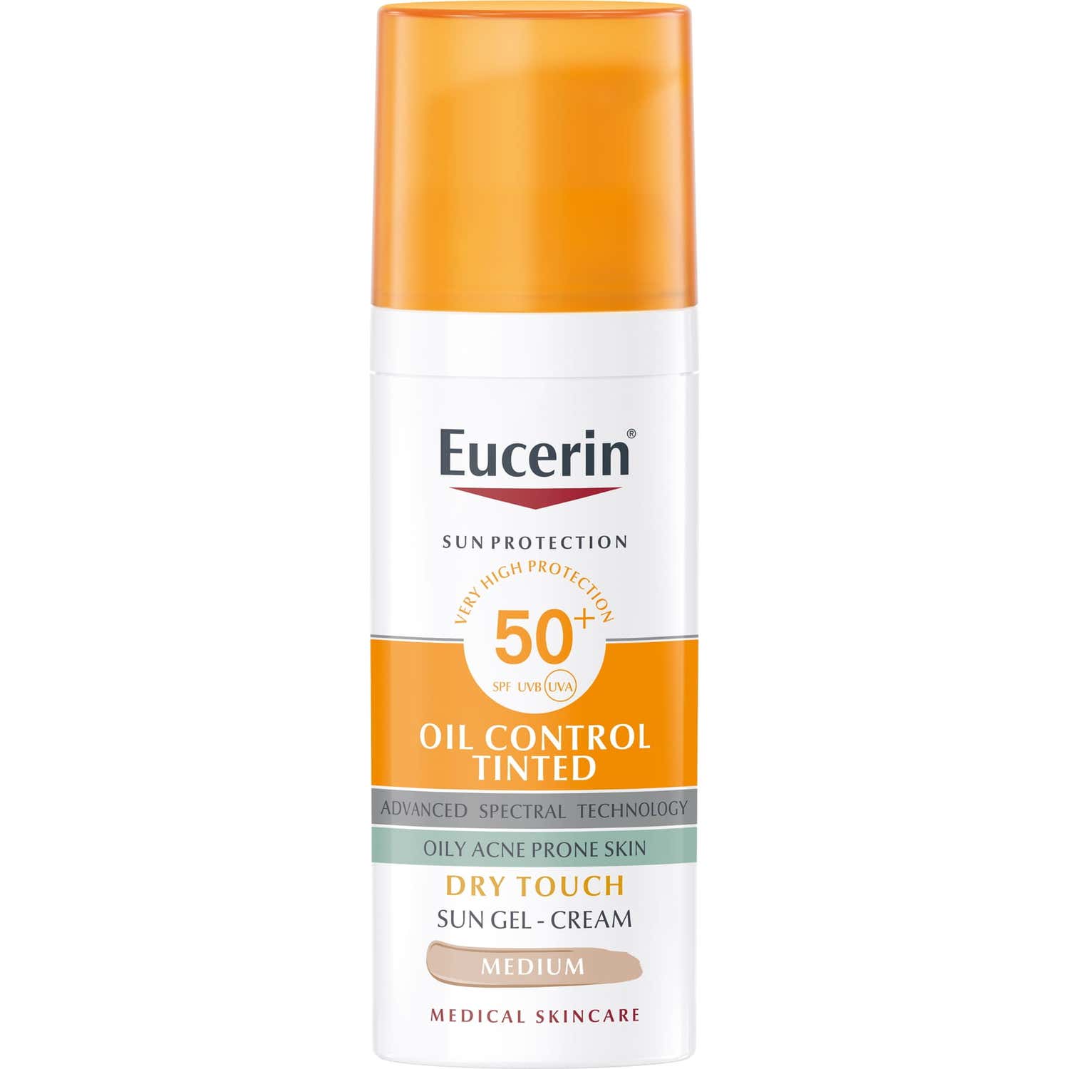 Eucerin Sun Oil Control Tinted Dry Touch Gel-Crema Tono Medio SPF50+ 50ml