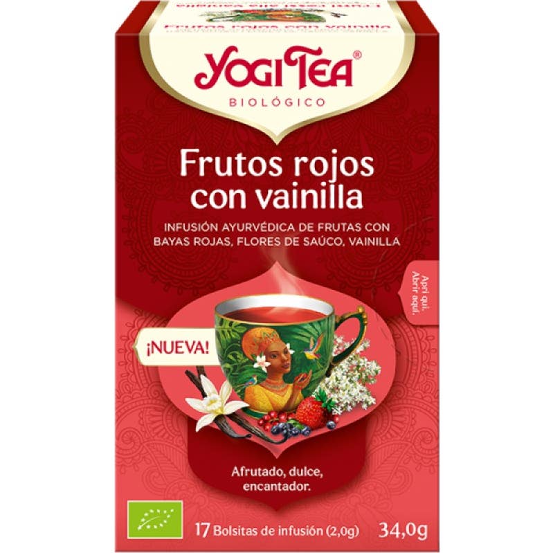 Yogi Tea Frutos Rojos Vainilla Infusión Bio 17 Sobres