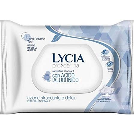 Lycia Hyaluronic Acid Makeup Remover Wipes 20 uds