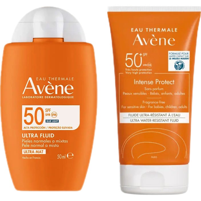 Avène Pack Solar Ultra-Mat Fluido P. Normales a Mixtas SPF50+ 50ml +Intense Protect SPF50+ 150ml