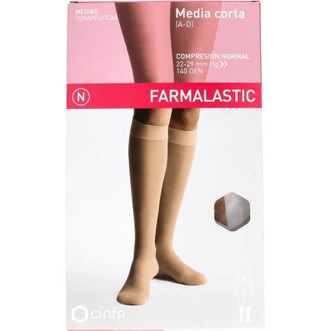 Farmalastic Media Corta (A-D) compresión normal T-extra grande beige 1 par