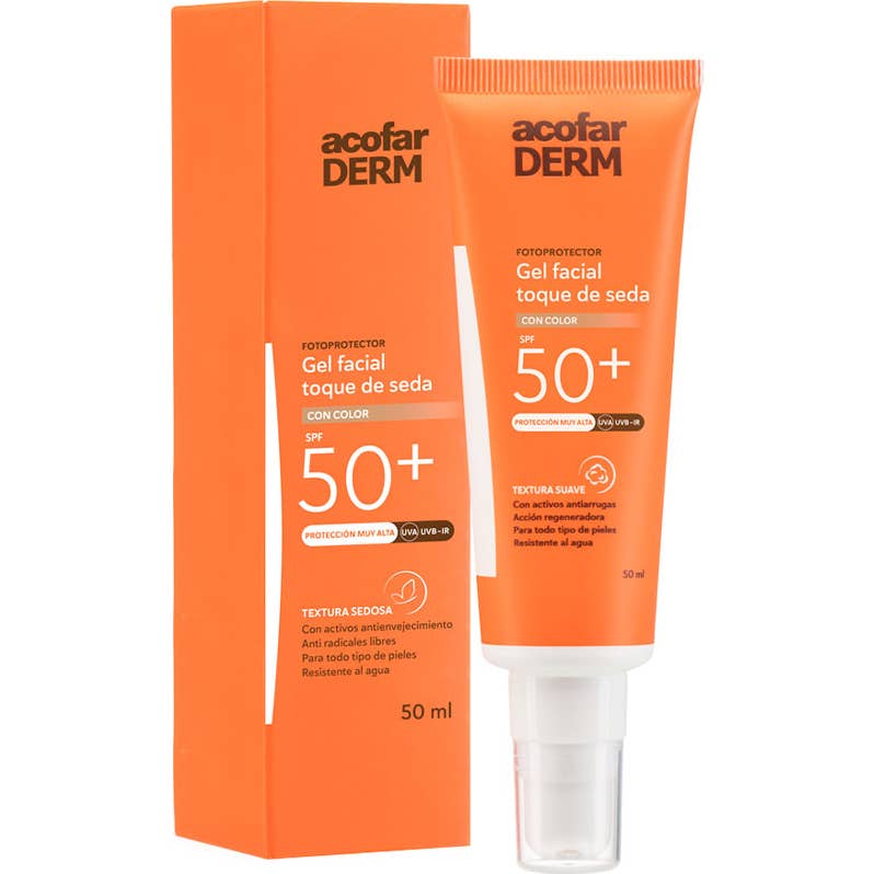 Acofar Gel Facial Toque de Seda Color Spf 50+ 50ml