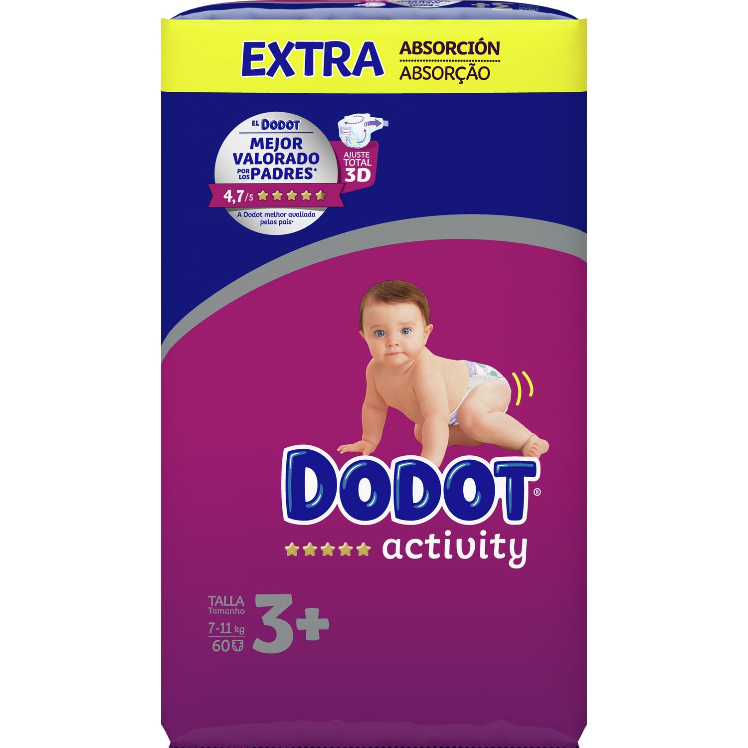 Dodot Pañales Activity Talla 3 Extra 60 Unidades