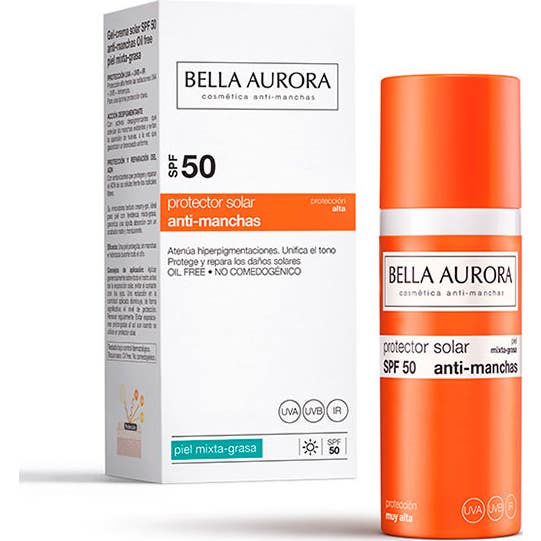 Bella Aurora Protector Solar Facial Anti-Manchas Piel Mixta-Grasa SPF50+ 50ml