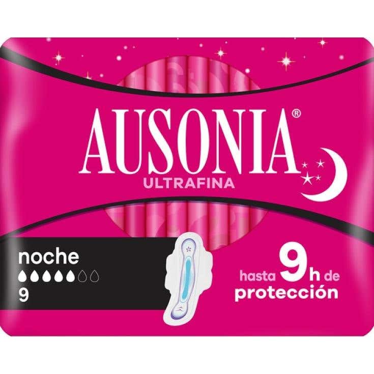 Ausonia Airdry compresa alas noche 9uds