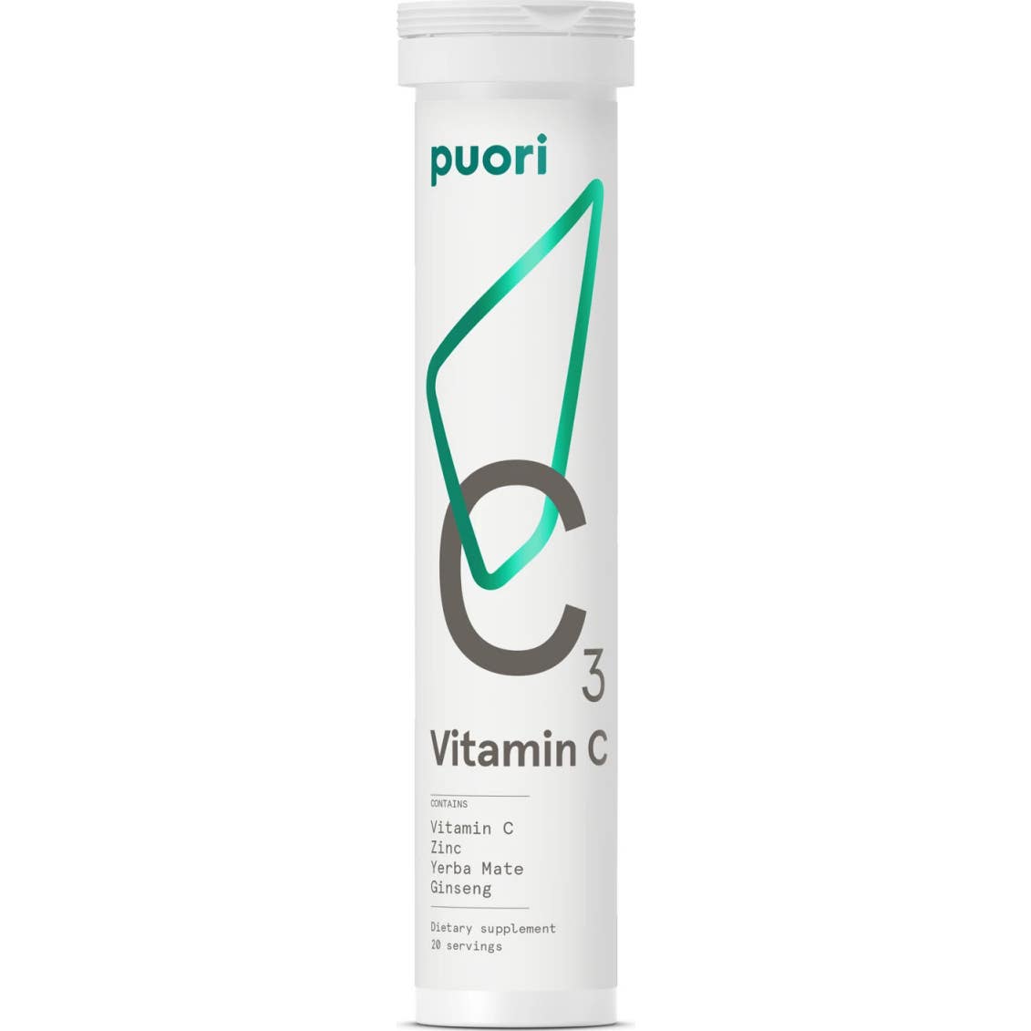 Puori Vitamina C con ginseng y yerba mate 20comp