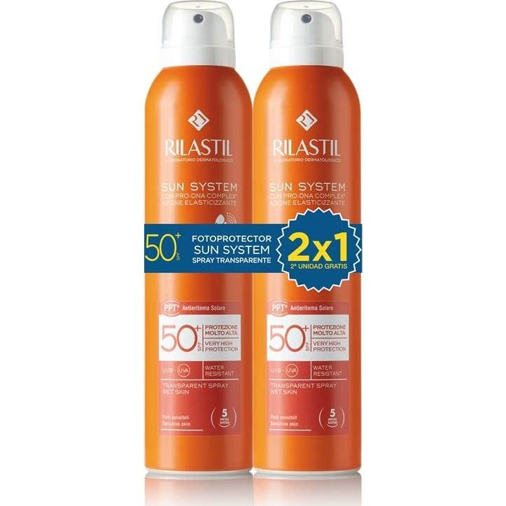 Rilastil Sun System Spray Solar Corporal Transparente SPF50+ 2x200 ml