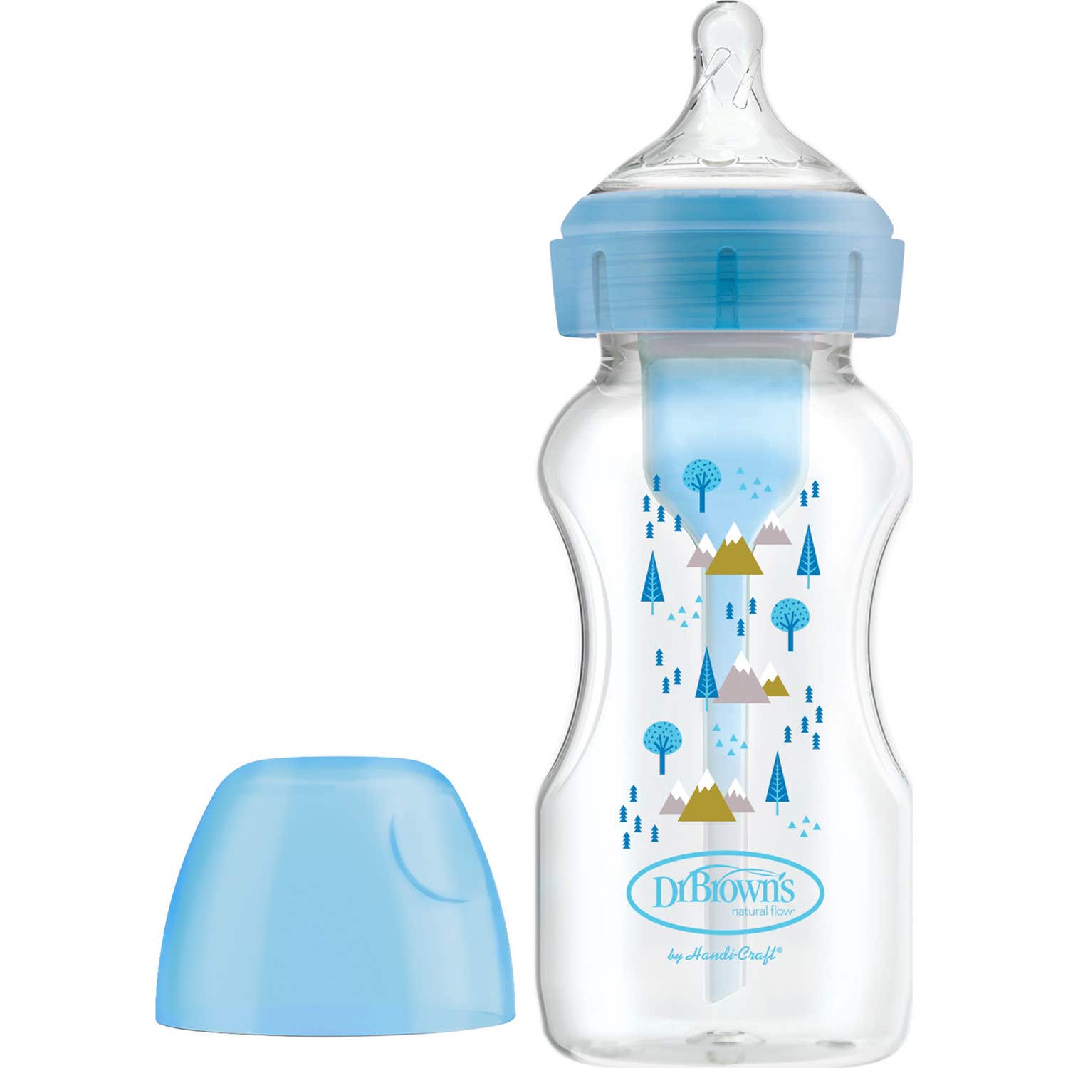 'Dr Brown''s Biberon Boca Ancha Options Natural Flow Azul 270ml 1ud'