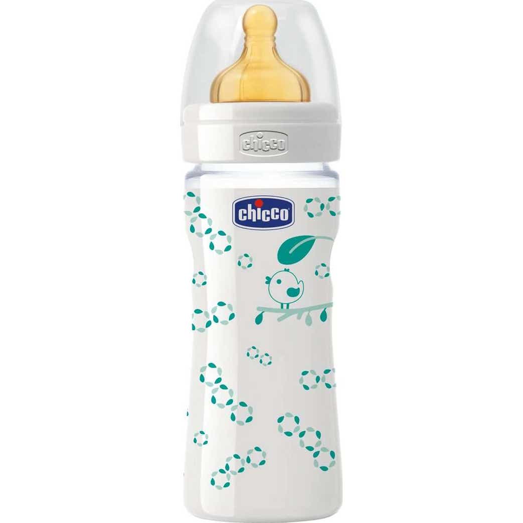 Chicco Biberón Vidrio Caucho Neutro Flujo Medio 2M+ 250ml