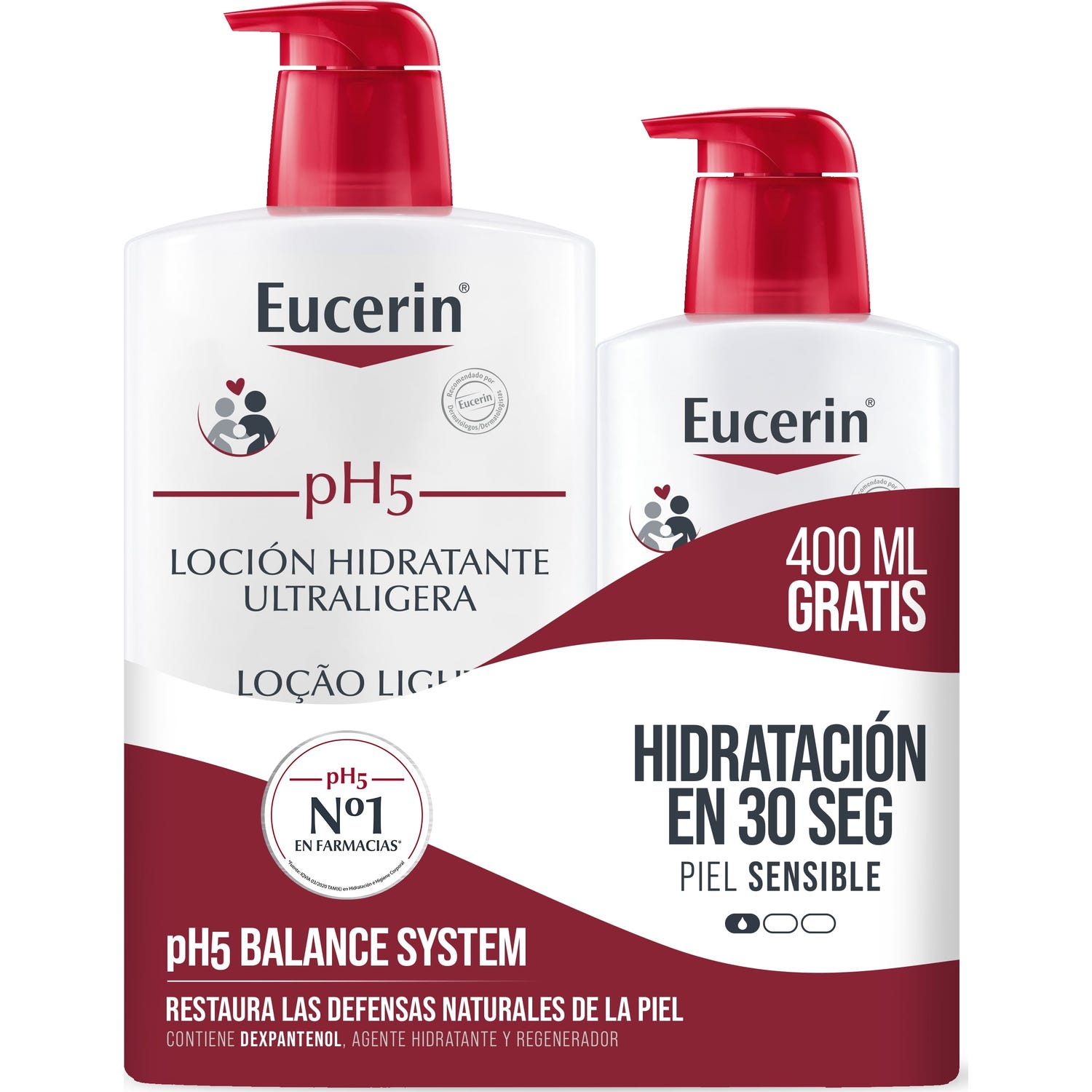Eucerin Pack pH5 Loción Ultraligera 1000ml + 400ml