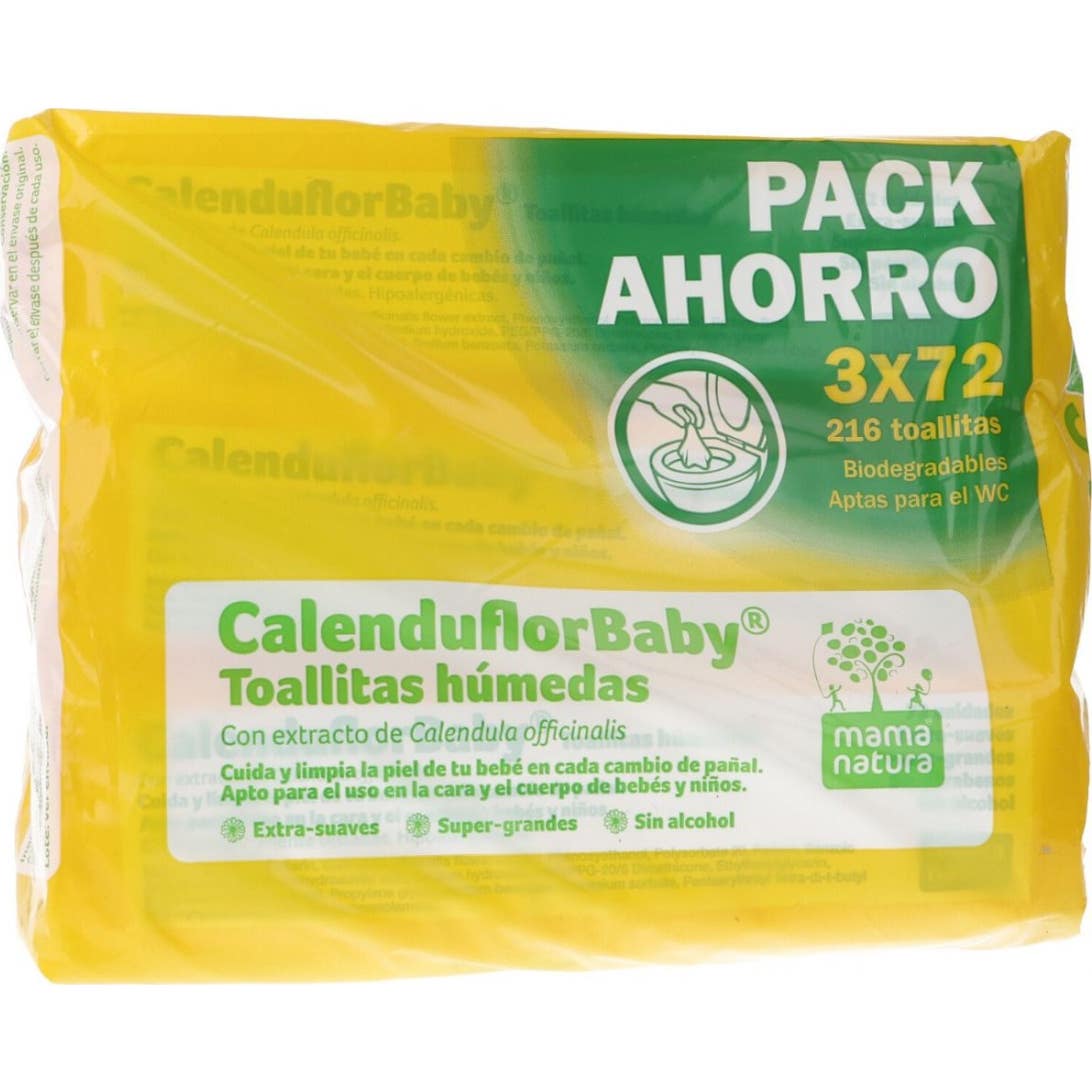 Pack Calenduflorbaby Toallitas de Calendula 3x72 Unidades