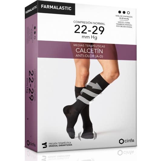 Farmalastic calcetín antibacteriano comp. normal T-pequeña negro