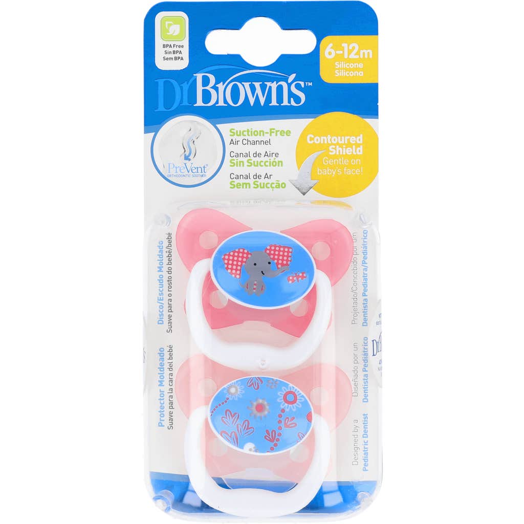 Dr Brown's Prevent chupete silicona escudo mariposa T-2 1ud