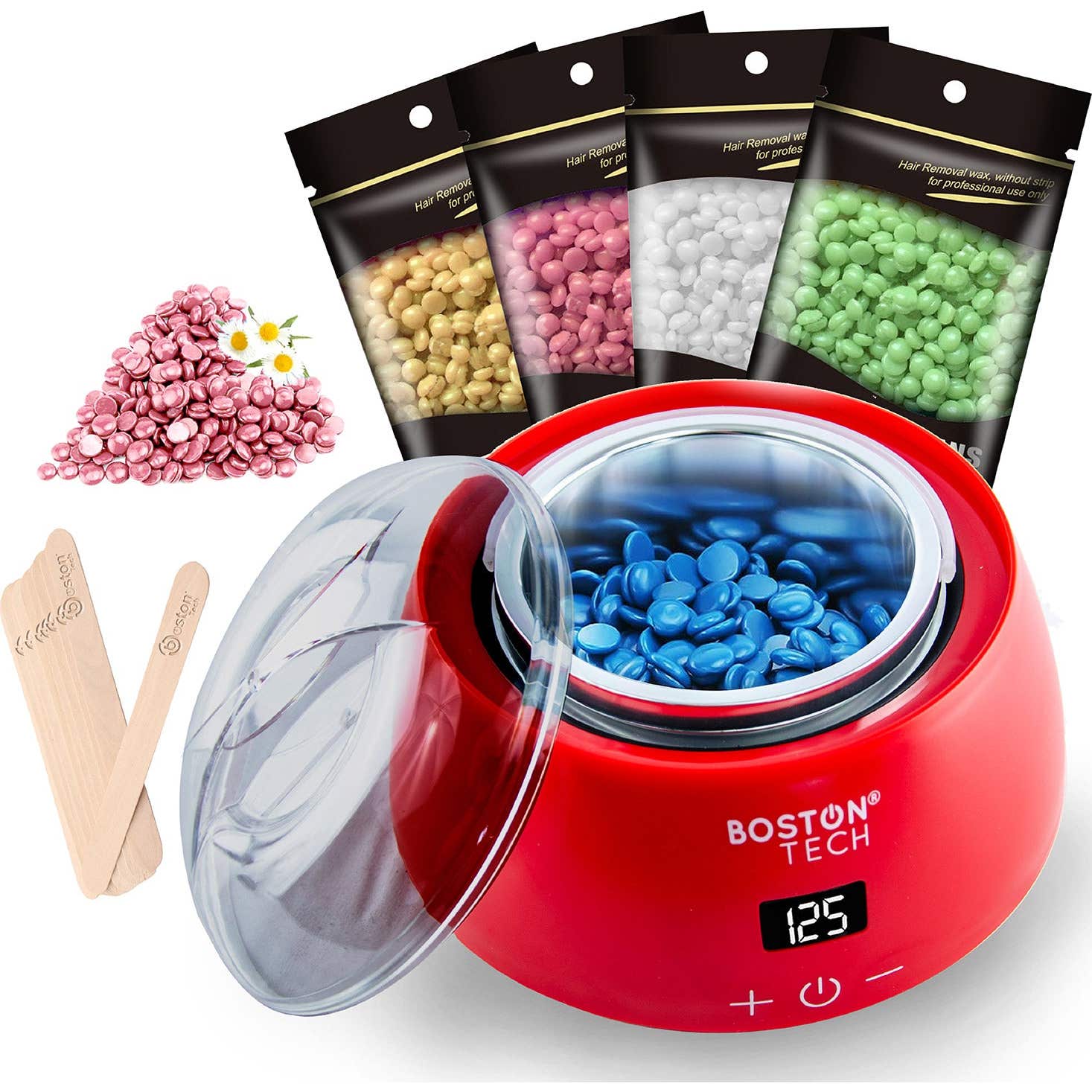 Boston Tech Calentador Cera Eléctrico + Kit Depilación Cera 1ud