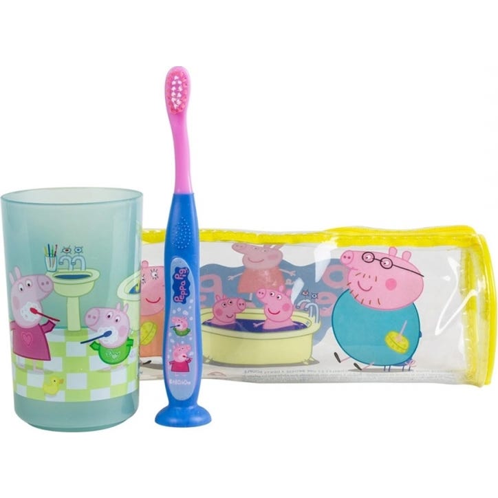 Tinokou Neceser Peppa Pig Vaso + Estuche + Cepillo