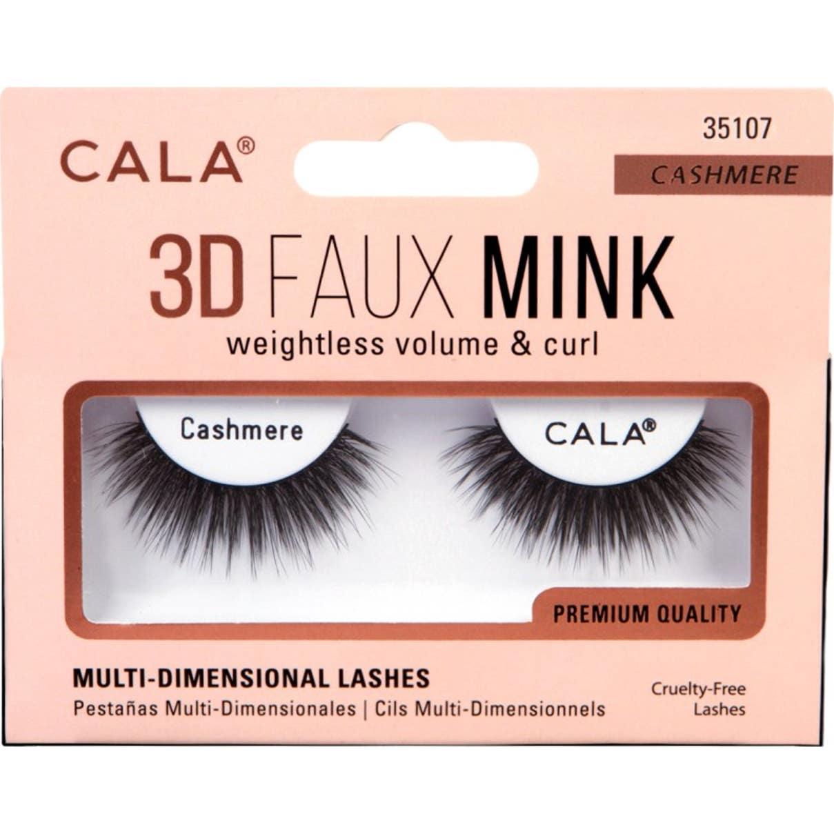 Cala Lashes 3D Faux Mink Pestañas Postizas Cashmere 1 Par