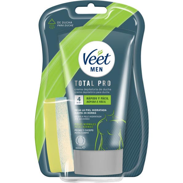 Veet Men Total Pro Crema Depilatoria de Ducha Piel Normal 150 ml