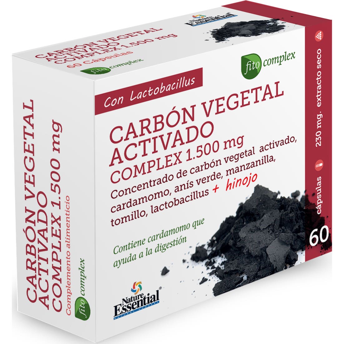Nature Essential Carbón Vegetal Activado Complex 1500mg 60caps