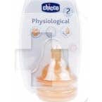 Chicco® Tetina Fisiológica Caucho Flujo Rápido 2 uds