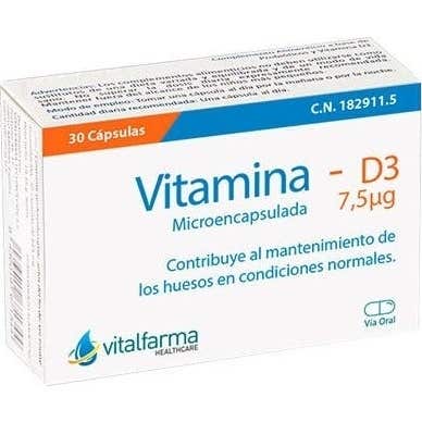 Vitalfarma Vitamina D3 7,5 Mcg 30 Capsulas