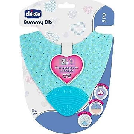 Chicco Mordedor 2 En1 gummy Bib Azul 2 M+