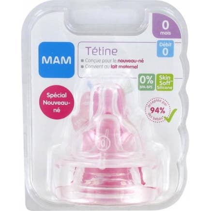 Mam Tétine Débit 0 Extra LentSilicone 2und