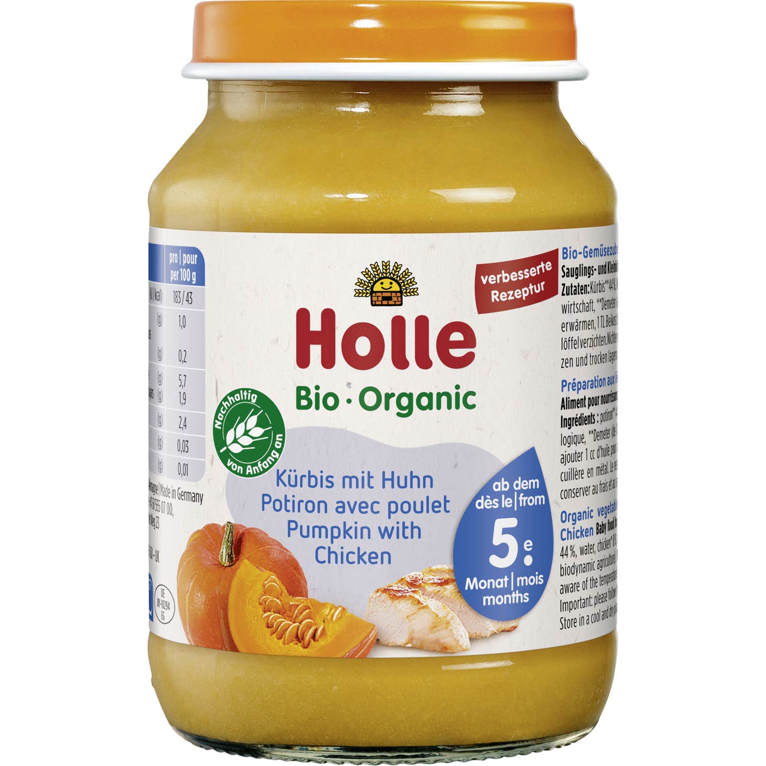 Holle Tarritos Calabaza Pollo 4M 190g