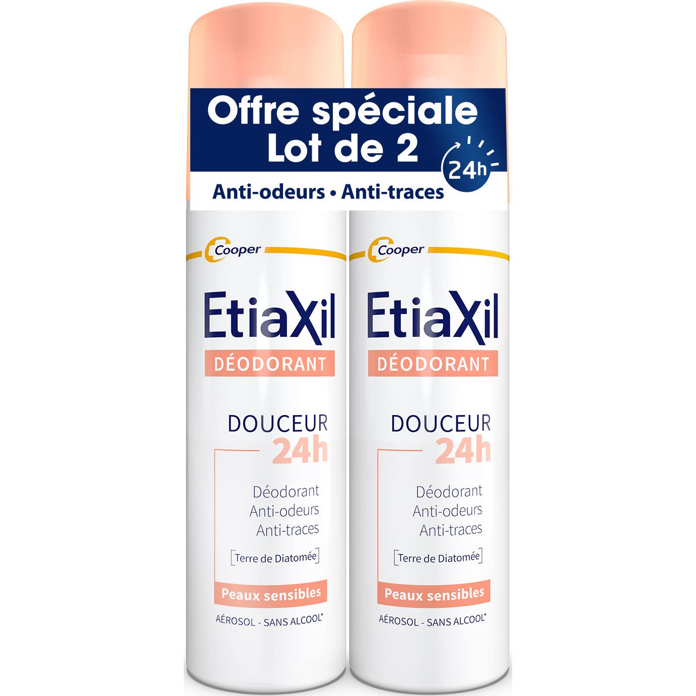 Etiaxil Desodorante Suave 24h Sin Sales de Aluminio Aerosol 2x150ml