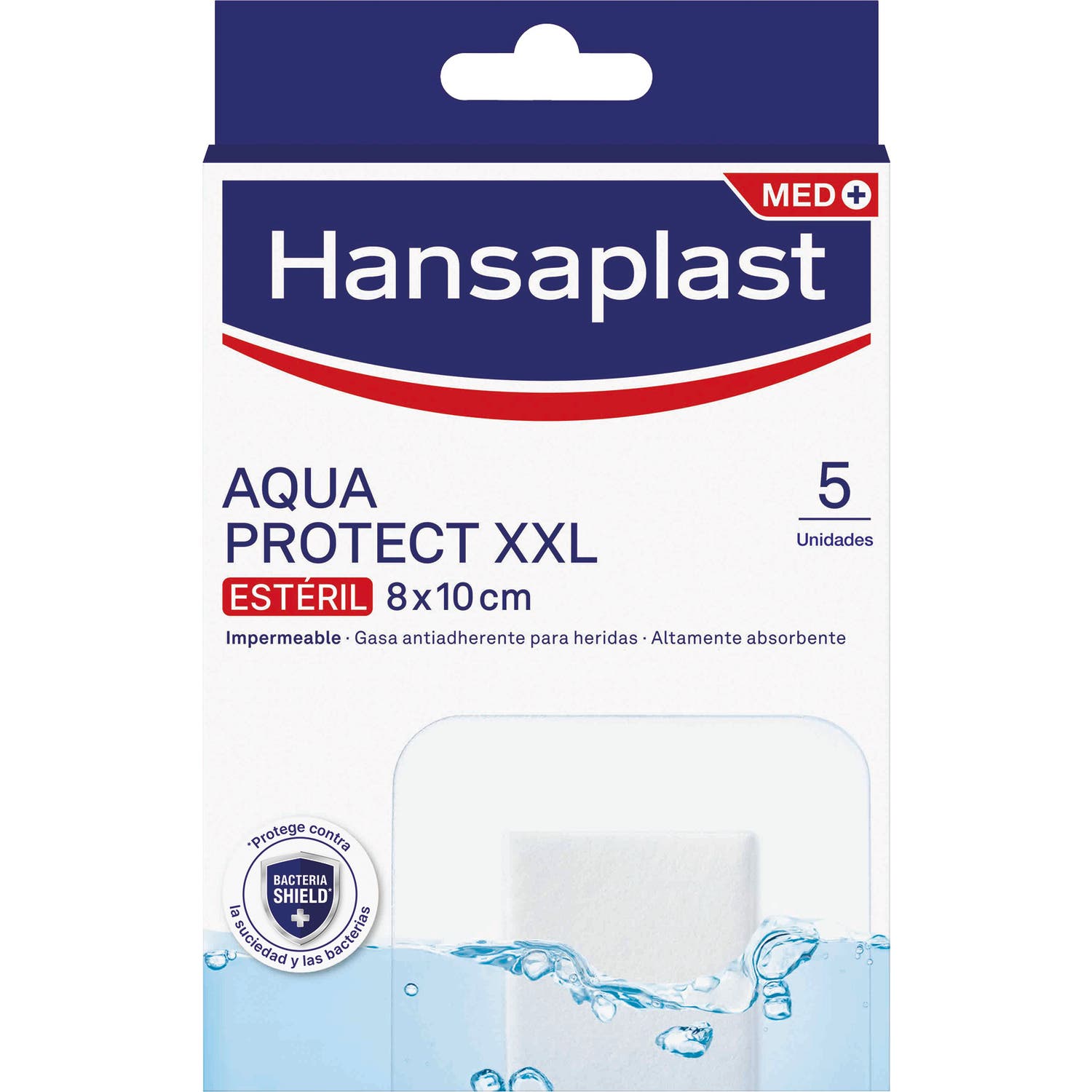 Hansaplast Med+ Aqua Protect XXL Apósitos 8x10cm 5uds