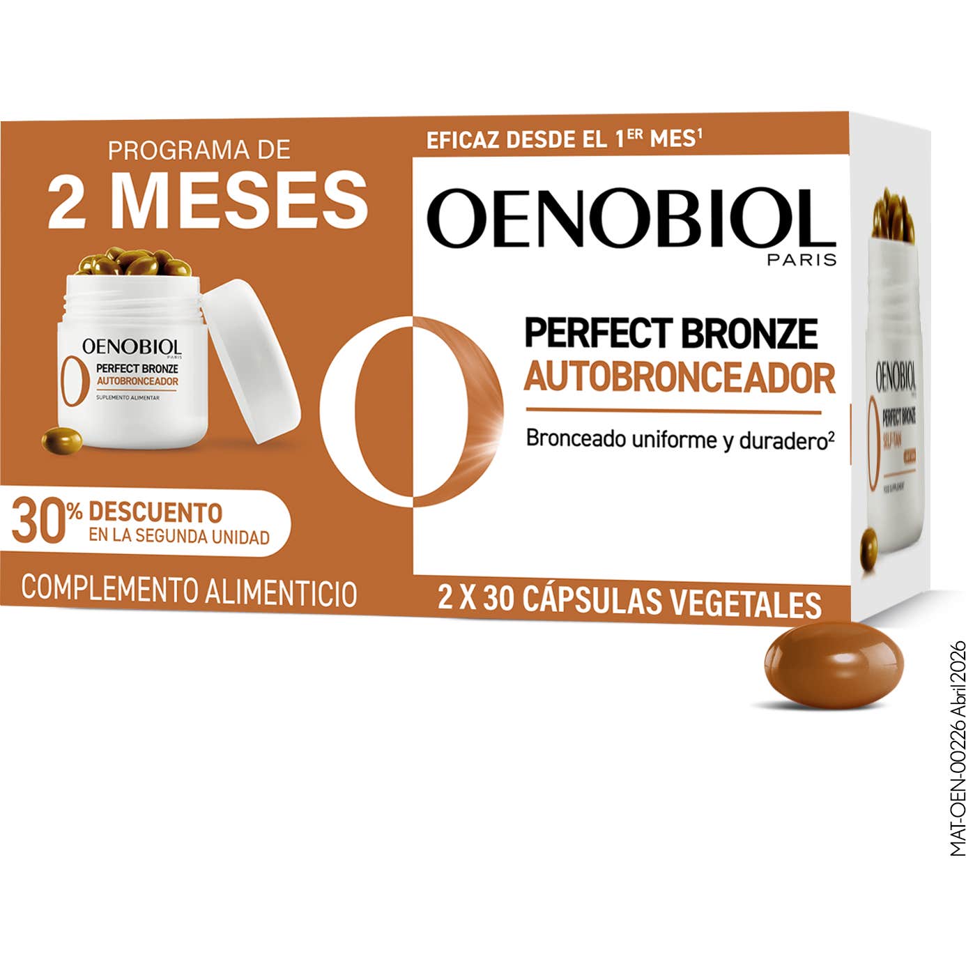 Oenobiol Perfect Bronze Autobronceador Intenso 2x30caps